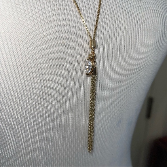 Ettika REVOLVE Gold Tone Tassel Necklace Crystal Charm - Picture 5 of 8